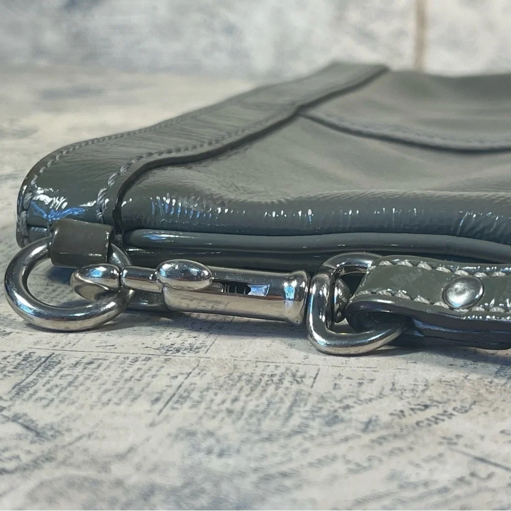 Coach gray leather wristlet